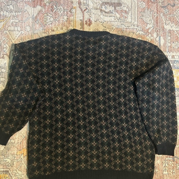 Vintage Crossings Sweater Mens Blue Green Brown Extra Large Geometric Pattern - Picture 3 of 4